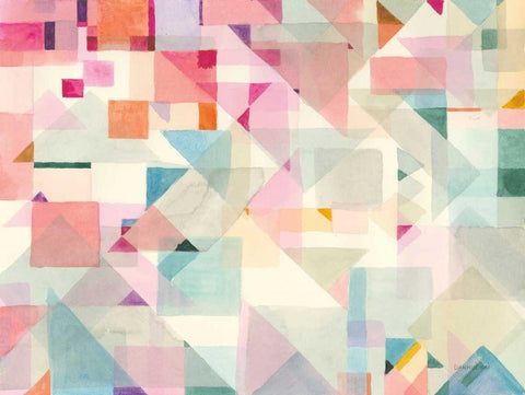 Try Angles II White Modern Wood Framed Art Print with Double Matting by Carly Rae Studio