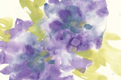 Violet and Gray I Black Ornate Wood Framed Art Print with Double Matting by Paschke, Chris