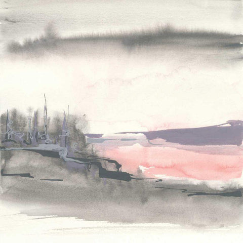 Blush Valley I Black Modern Wood Framed Art Print by Paschke, Chris