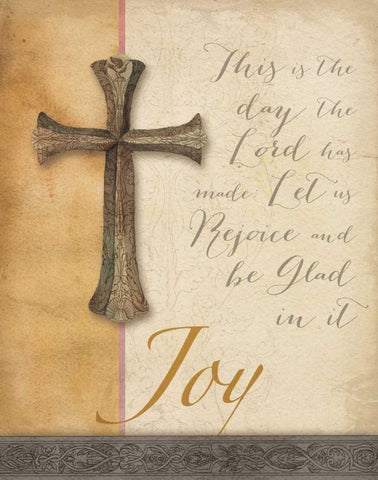 Words for Worship Joy Black Ornate Wood Framed Art Print with Double Matting by DeNeige, Elyse