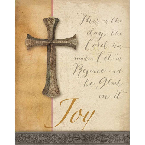 Words for Worship Joy White Modern Wood Framed Art Print by DeNeige, Elyse