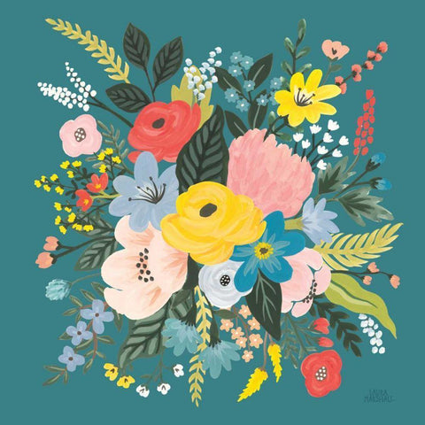 Wild Garden VII Black Modern Wood Framed Art Print by Marshall, Laura