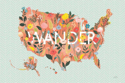 Wild Garden USA White Modern Wood Framed Art Print with Double Matting by Marshall, Laura