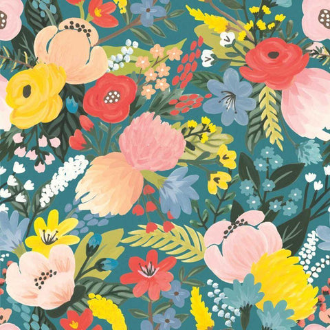 Wild Garden Pattern IA Black Modern Wood Framed Art Print by Marshall, Laura