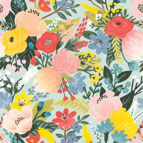 Wild Garden Pattern ID Black Modern Wood Framed Art Print by Marshall, Laura