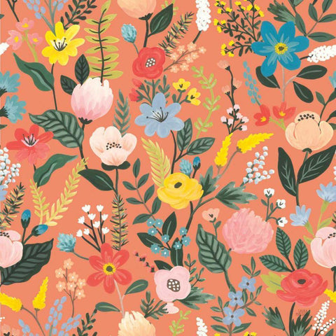 Wild Garden Pattern XIB Black Modern Wood Framed Art Print by Marshall, Laura