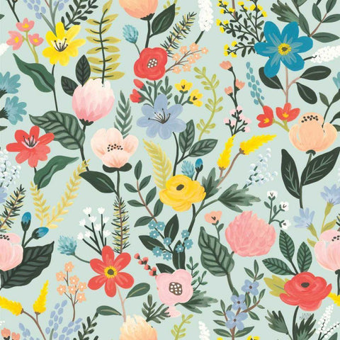 Wild Garden Pattern XID Black Modern Wood Framed Art Print by Marshall, Laura