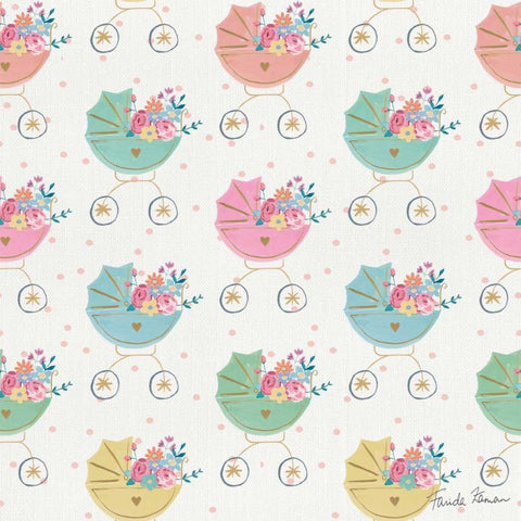 Happy Baby Pattern II Black Modern Wood Framed Art Print with Double Matting by Zaman, Farida