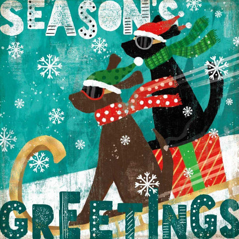 Merry Making IV Black Modern Wood Framed Art Print by Charron, Veronique