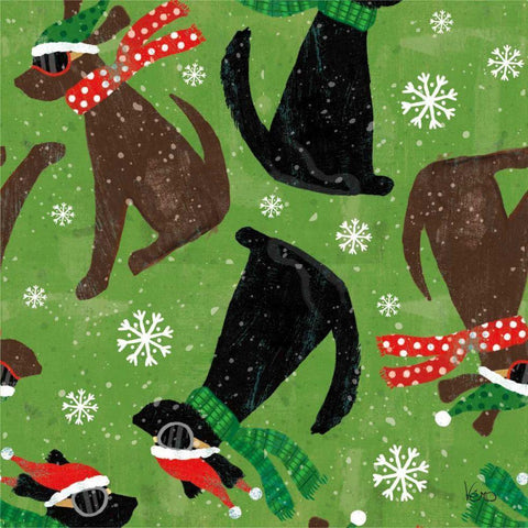 Merry Making Pattern IC Black Ornate Wood Framed Art Print with Double Matting by Charron, Veronique