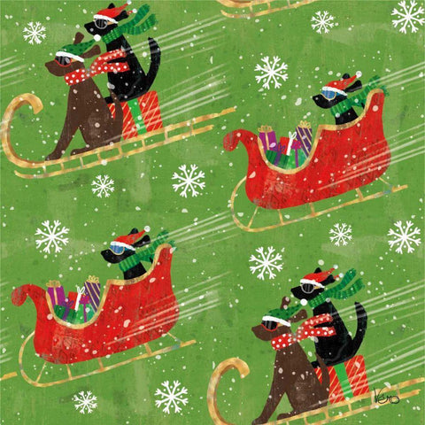 Merry Making Pattern IIC Black Modern Wood Framed Art Print by Charron, Veronique