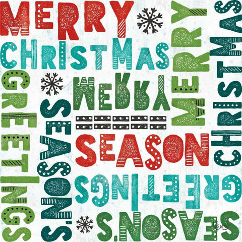 Merry Making Pattern VA Black Modern Wood Framed Art Print with Double Matting by Charron, Veronique