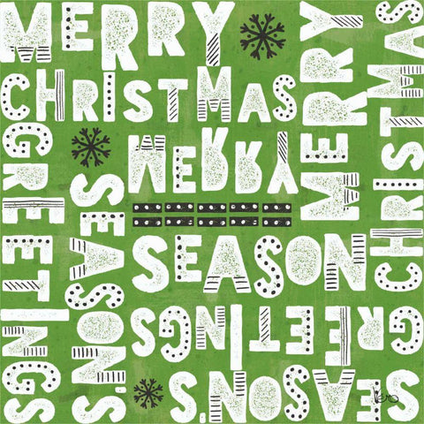 Merry Making Pattern VD White Modern Wood Framed Art Print with Double Matting by Charron, Veronique