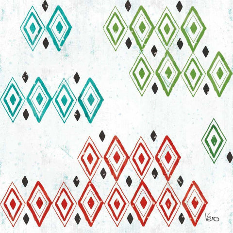 Merry Making Pattern VIA Black Ornate Wood Framed Art Print with Double Matting by Charron, Veronique