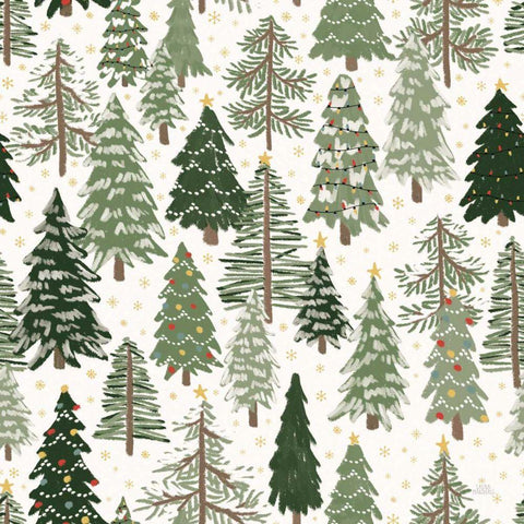 Christmas Village Pattern XII White Modern Wood Framed Art Print with Double Matting by Marshall, Laura