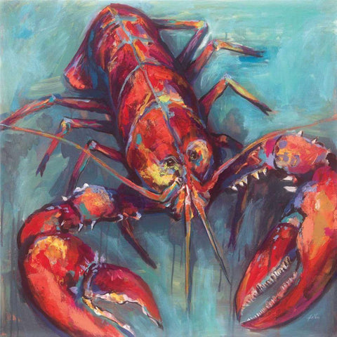 Lobster White Modern Wood Framed Art Print by Vertentes, Jeanette