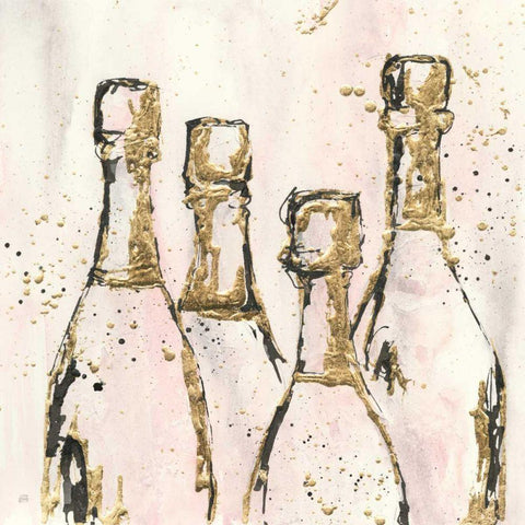 Champagne is Grand I White Modern Wood Framed Art Print by Paschke, Chris