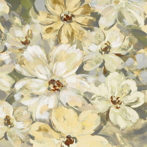 Scattered Spring Petals Neutral Gray Crop White Modern Wood Framed Art Print by Vassileva, Silvia