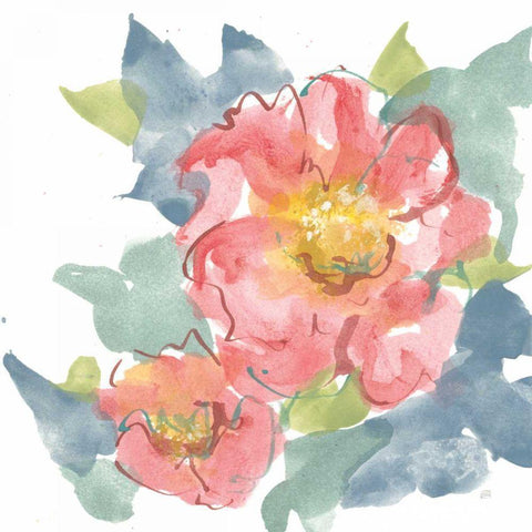 Peony in the Pink II on White White Modern Wood Framed Art Print by Paschke, Chris