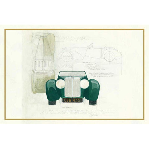 Roadster II v2 White Modern Wood Framed Art Print by Tillmon, Avery