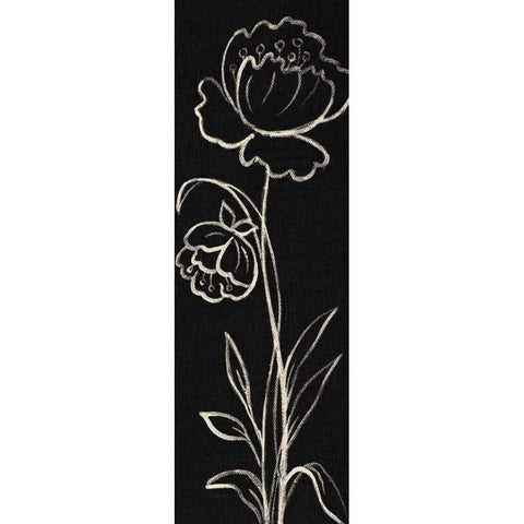 Black Floral II Crop Gold Ornate Wood Framed Art Print with Double Matting by Vassileva, Silvia