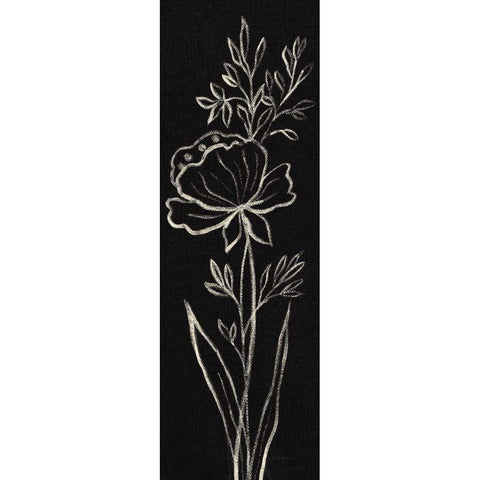 Black Floral III Crop Gold Ornate Wood Framed Art Print with Double Matting by Vassileva, Silvia