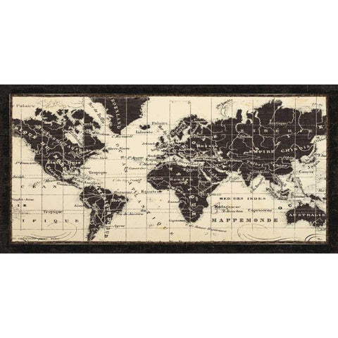 Old World Map Parchment Gold Ornate Wood Framed Art Print with Double Matting by Pela Studio