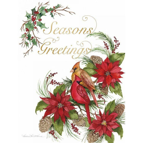 Holiday Happiness VI Greetings Gold Ornate Wood Framed Art Print with Double Matting by McKenna, Kathleen Parr