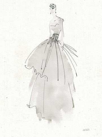 La Fashion II Gray v2 Black Ornate Wood Framed Art Print with Double Matting by Tavoletti, Anne