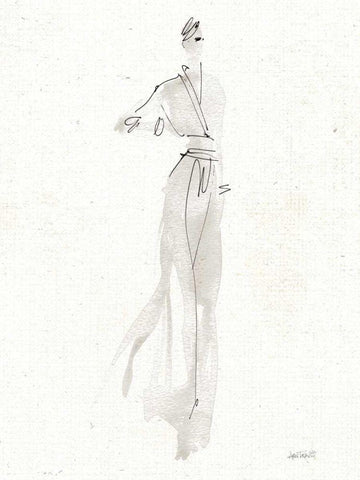 La Fashion IV Gray v2 White Modern Wood Framed Art Print with Double Matting by Tavoletti, Anne