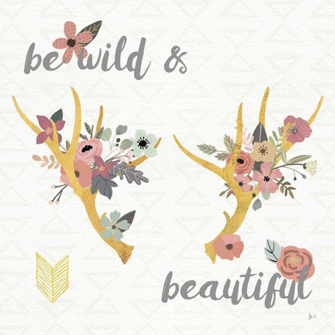 Boho Beauty I Pastel Black Ornate Wood Framed Art Print with Double Matting by Aiken, Jess