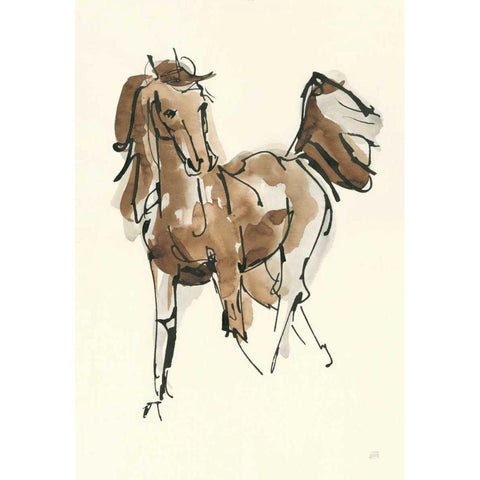 Sketchy Horse VI Black Modern Wood Framed Art Print with Double Matting by Paschke, Chris