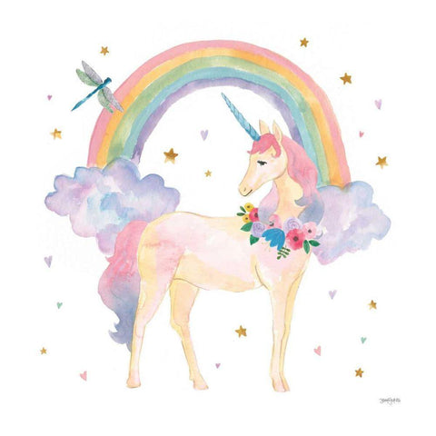 Magical Friends I Dragonfly Black Ornate Wood Framed Art Print with Double Matting by Jackson, Jenaya