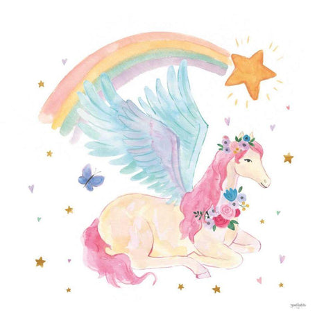 Magical Friends II Butterfly White Modern Wood Framed Art Print by Jackson, Jenaya