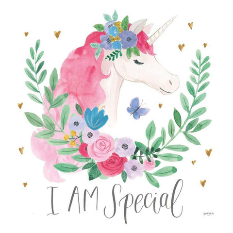 Magical Friends III Butterfly White Modern Wood Framed Art Print with Double Matting by Jackson, Jenaya