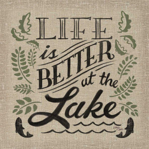 Lake Life I Color Black Ornate Wood Framed Art Print with Double Matting by Studio, Wellington