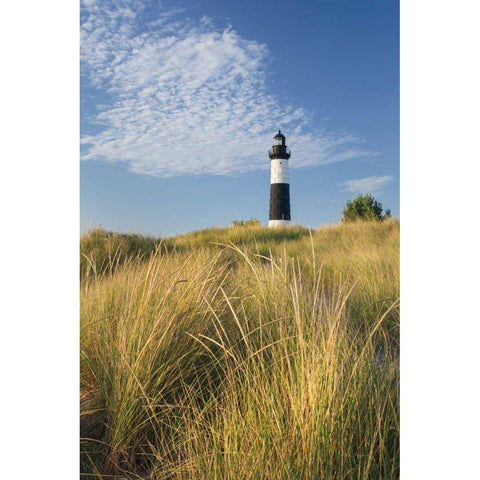 Big Sable Point Lighthouse I Black Modern Wood Framed Art Print with Double Matting by Majchrowicz, Alan