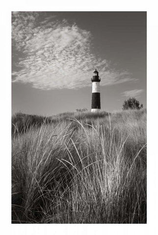 Big Sable Point Lighthouse I BW White Modern Wood Framed Art Print with Double Matting by Majchrowicz, Alan