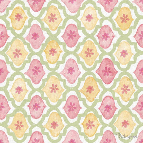 Springtime Bloom Pattern IVA Black Ornate Wood Framed Art Print with Double Matting by Grove, Beth
