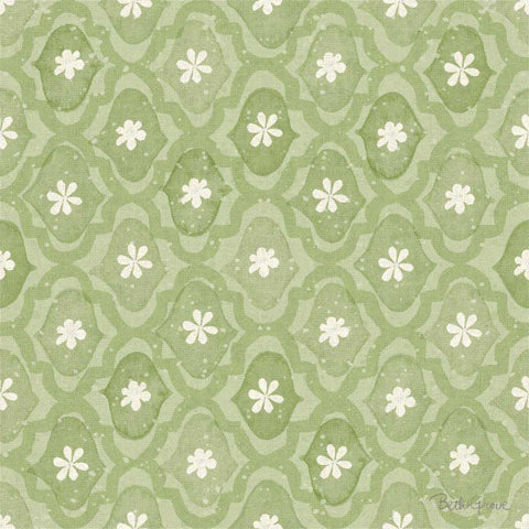 Springtime Bloom Pattern IVC Black Ornate Wood Framed Art Print with Double Matting by Grove, Beth