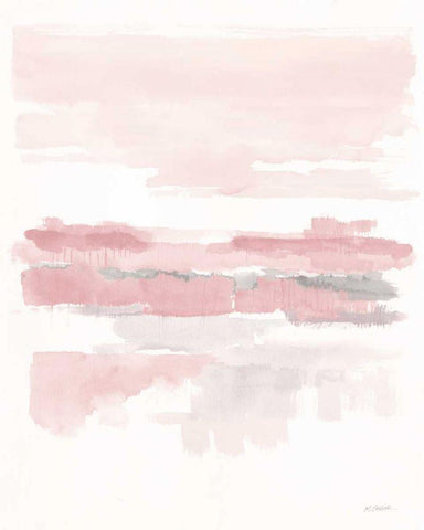 Blush Wetlands Crop Black Ornate Wood Framed Art Print with Double Matting by Schick, Mike