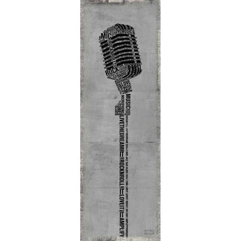 Type Mic Gray Gold Ornate Wood Framed Art Print with Double Matting by Mullan, Michael