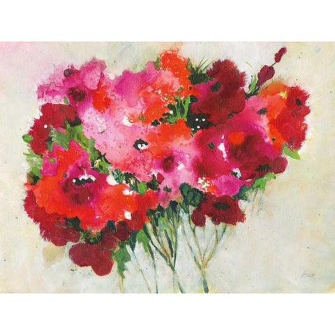 Poppy Garden White Modern Wood Framed Art Print by Griggs, Jan
