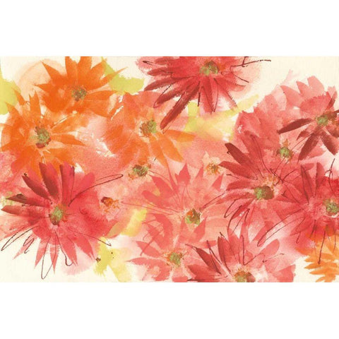 Flowers Afield II Black Modern Wood Framed Art Print with Double Matting by Paschke, Chris
