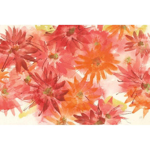 Flowers Afield III White Modern Wood Framed Art Print by Paschke, Chris