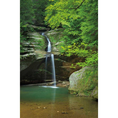 Lower Falls Old Mans Cave Black Modern Wood Framed Art Print with Double Matting by Majchrowicz, Alan