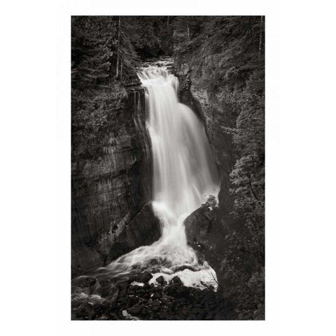 Miners Falls Michigan BW White Modern Wood Framed Art Print by Majchrowicz, Alan