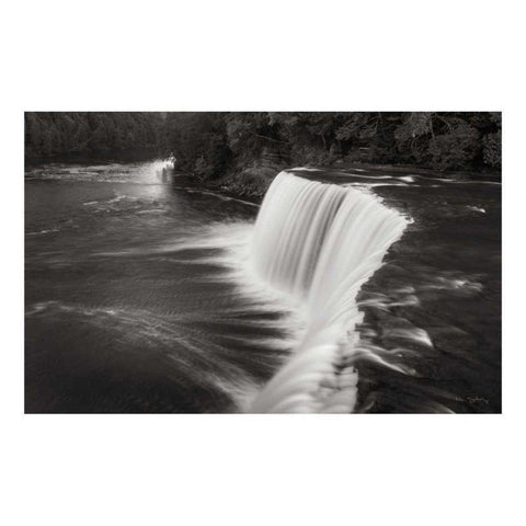 Tahquamenon Falls Michigan I BW White Modern Wood Framed Art Print by Majchrowicz, Alan