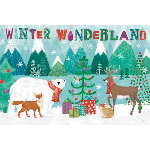 Festive Forest I White Modern Wood Framed Art Print by Charron, Veronique