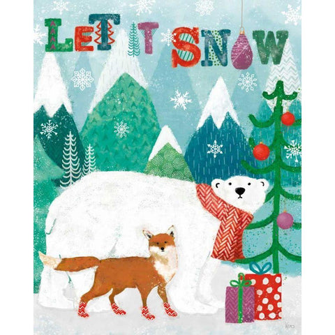 Festive Forest II White Modern Wood Framed Art Print by Charron, Veronique